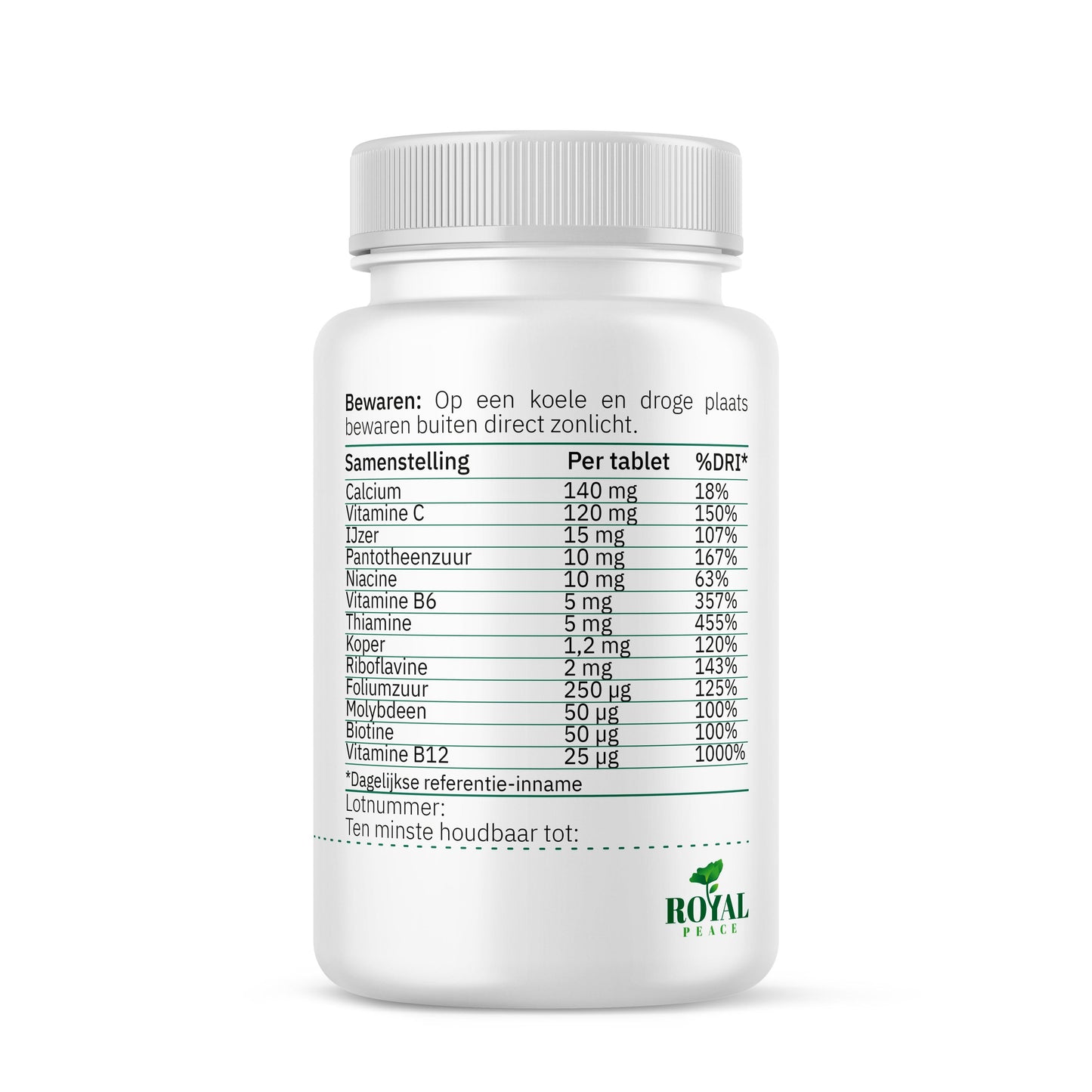 IJzer 15 mg + vitaminen & mineralen - RoyalPeace