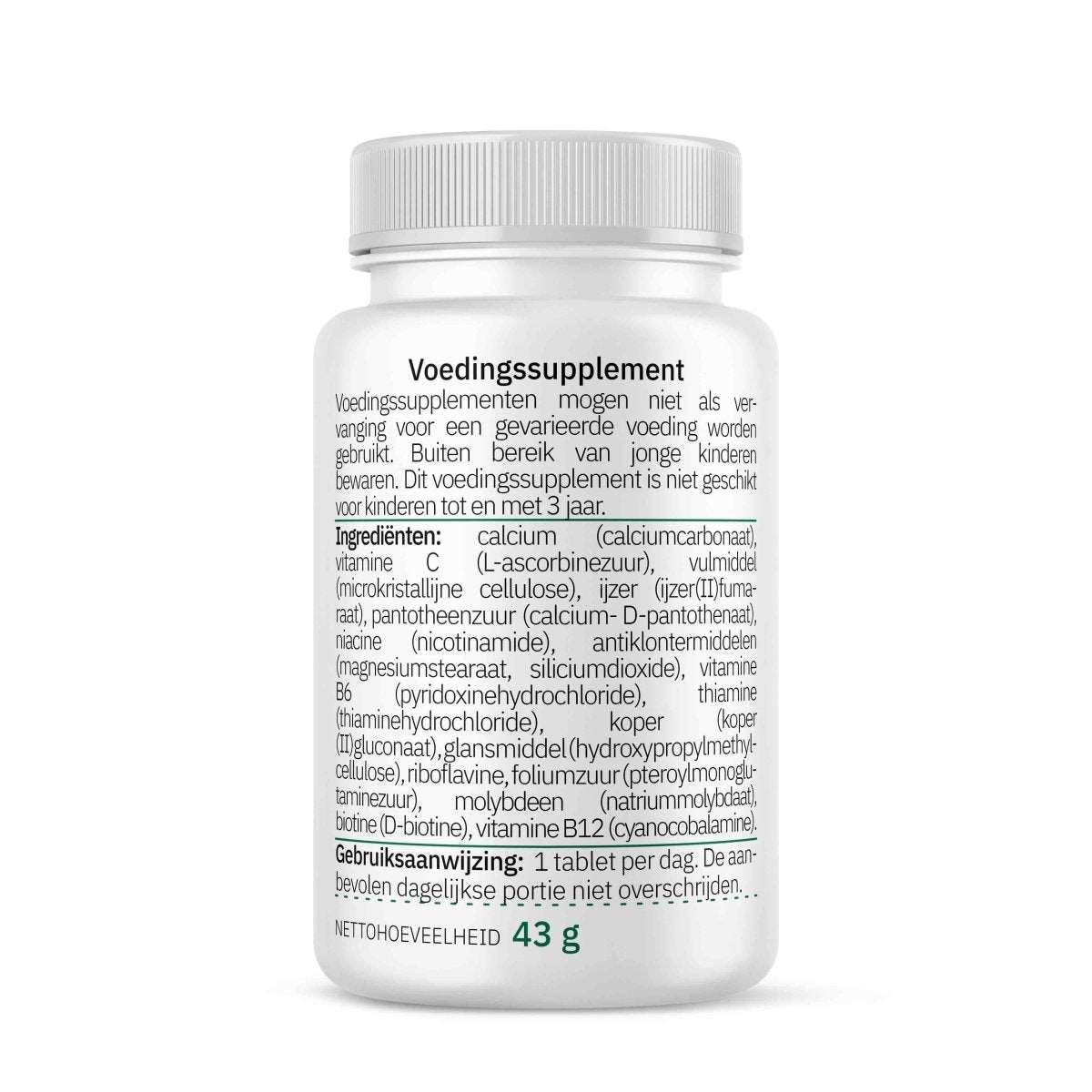 IJzer 15 mg + vitaminen & mineralen - 60 tabletten - RoyalPeace