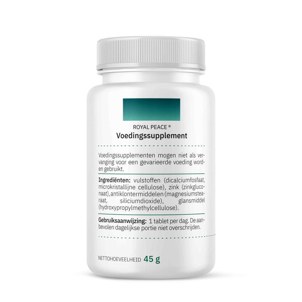 Zink 25 mg - 60 tabletten - RoyalPeace